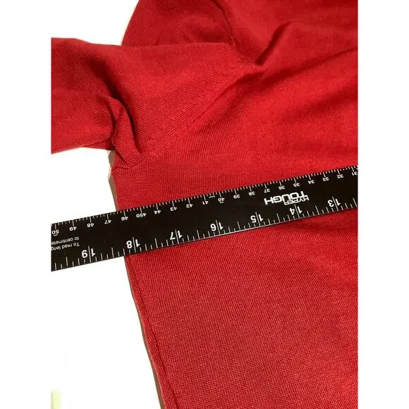 August Silk Red Cardigan with Built-In Ruffle Top Size M Elegant, Glamorous - Picture 6 of 7